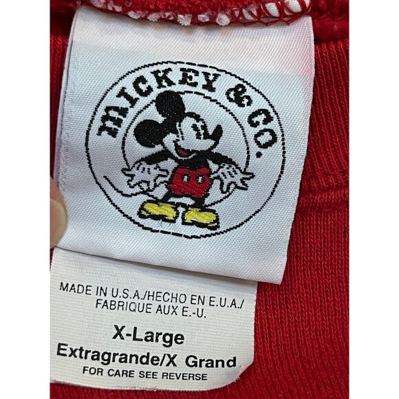 Vintage Disney & Co Womens XL Red Long Sleeve Embroidered Sweatshirt Made In USA - Picture 2 of 7